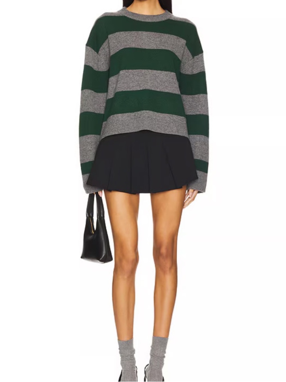 White + Warren Cashmere Striped Crewneck